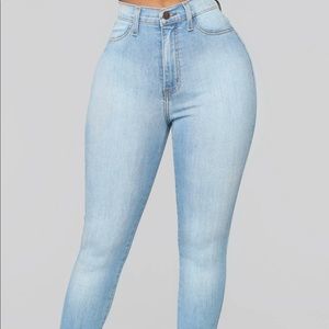 Light blue skinny jeans